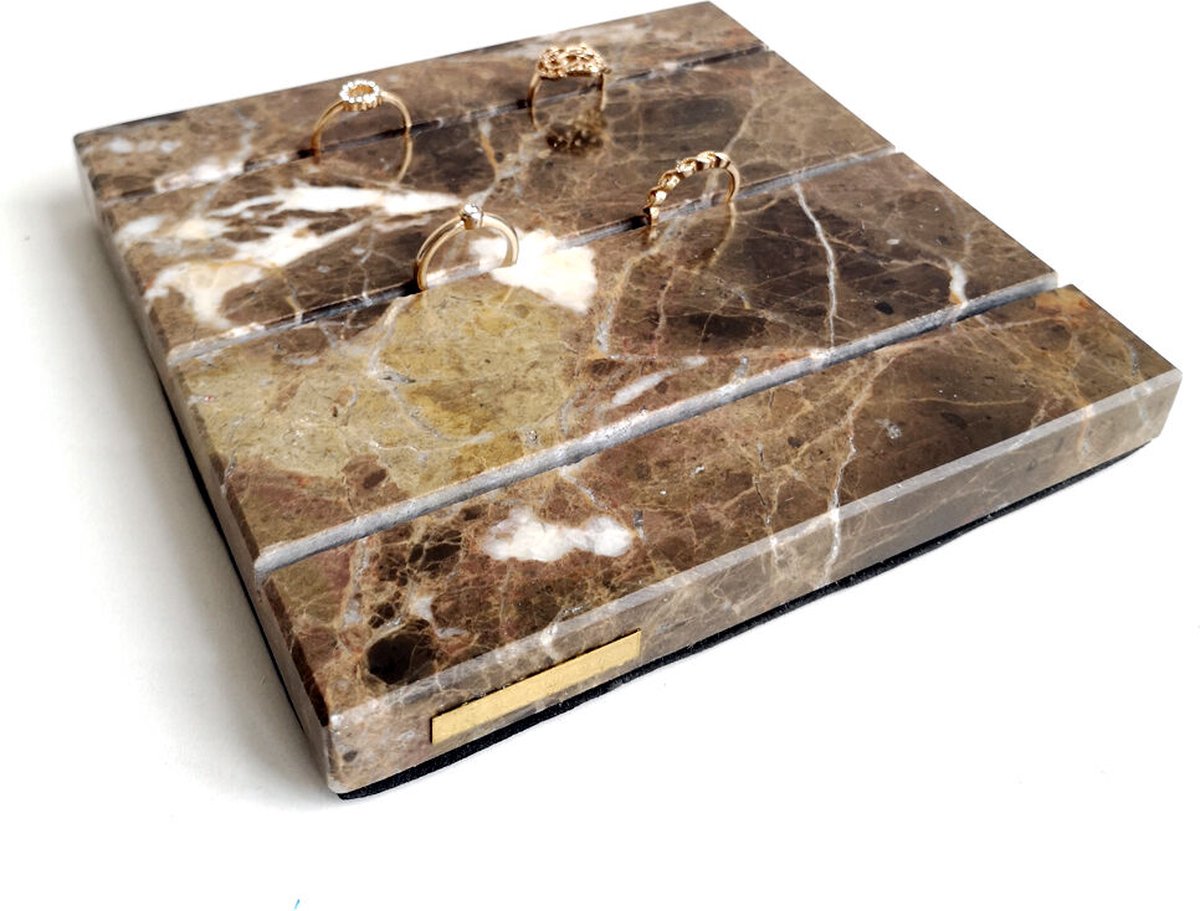 Beekwilder LVT Marble Brown - Sieradenrekje - Ring houder - Ringendoos - Marmer