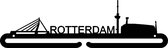 Rotterdam Medaillehanger zwarte coating - staal -(35cm breed) - Nederlands product - incl. cadeauverpakking  - sportcadeau - medalhanger - medailles - marathon - muurdecoratie
