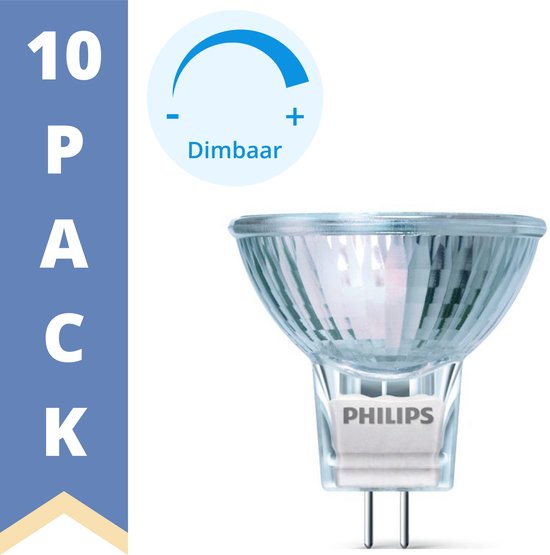 wereld Temerity gebruiker Philips Halogeen Spots GU4 - Dimbaar - Warm wit licht - 12V - 24V - 35W -  10 x GU4... | bol.com
