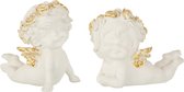 Engel - Engel | polyester | wit - goud | 10x8x (h)11 cm