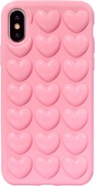 iPhone XR - telefoonhoesje - case - hartjes - hearts - 3d - hart - harten - phone case - hoesje - back cover - telefoonhoes - telefoon hoesje - telefoon hoes - mobiel hoesje - tren