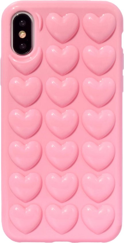 iPhone XR - telefoonhoesje - case - hartjes - hearts - 3d - hart - harten -  phone case... | bol.com
