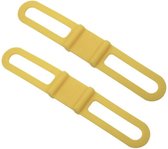 2 Siliconen fiets binders - Stuurbinder - snelbinders-  Mini Spanband - Geel