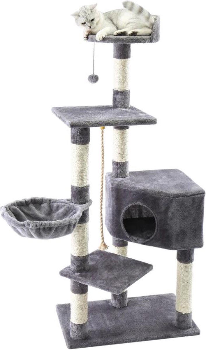 BeBetter Kat Krabpaal | Krabpalen - Krabpaal voor Katten - Krabton - Verschillende niveaus - Geschikt meerdere Katten
