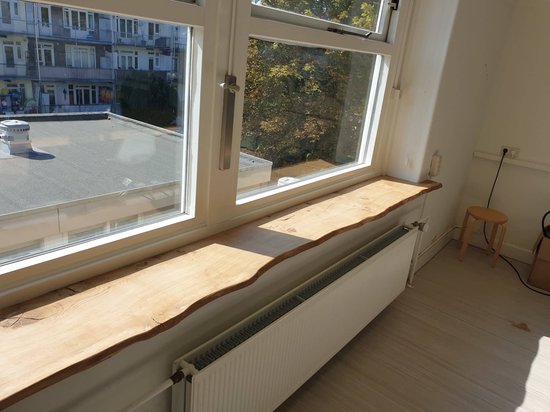 25 mm Eiken houten vensterbank ONBEHANDELD GOLVEND "Roar" 30 cm diep x 300 cm lang wandplank Colibri ptmd plank planken