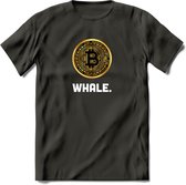 Bitcoin Whale - Crypto T-Shirt Kleding Cadeau | Dames / Heren / Unisex | Bitcoin / Ethereum shirt | Grappig Verjaardag kado | BTC Tshirt Met Print | - Donker Grijs - XL