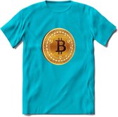 Bitcoin Coin - Crypto T-Shirt Kleding Cadeau | Dames / Heren / Unisex | Bitcoin / Ethereum shirt | Grappig Verjaardag kado | BTC Tshirt Met Print | - Blauw - M