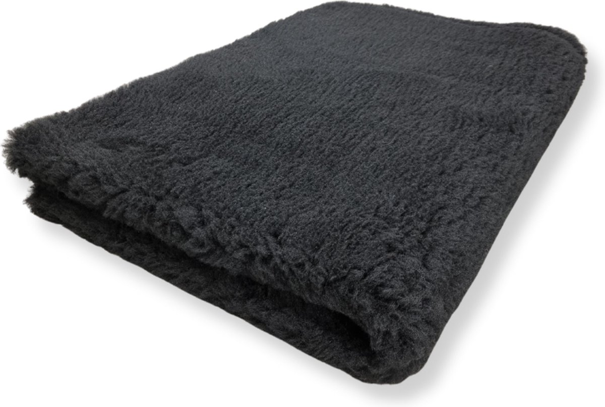 Topmast Vetbed – Antislip Hondendeken – Benchmat -puppykleed dierenmat – Zwart Effen – 150 x 100 CM – Machine Wasbaar