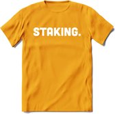 Staking - Crypto T-Shirt Kleding Cadeau | Dames / Heren / Unisex | Bitcoin / Ethereum shirt | Grappig Verjaardag kado | BTC Tshirt Met Print | - Geel - 3XL