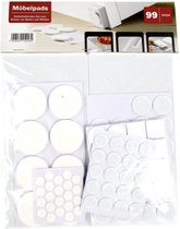 Zelfklevende anti slip/kras pads voor meubels | 99 stuks | Wit
