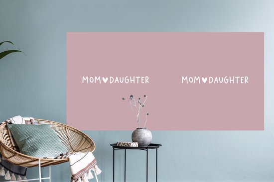 Stickers muraux - Film autocollant - Cadeau - Mère - Fille - Rose - Mom - Fille - Proverbes - Citations - 120x60 cm - Film adhésif - Stickers muraux muraux Chambre d'enfant - Papier peint autocollant - Papier peint autocollant - Film autocollant