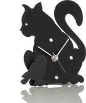 Arti - Mestieri - Metalen - tafelklok - zwarte - kat - Italiaans - Design
