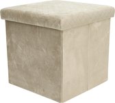 Opvouwbare Opbergpoef - vierkant - 38 x 38 x 38 cm - Beige