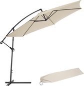 Parasol 350Cm Beige-Excentrieke Tuin Parasol - Metalen Zonnescherm Voor Terras