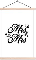 Porte-affiche avec affiche - Affiche scolaire - Citations - 'Mrs & Mrs' - Proverbes - Mariages - 120x180 cm - Lattes vierges