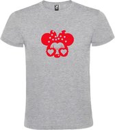 Grijs  T shirt met  "Minnie Mouse Love " print Rood size L