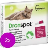 Dronspot Spot On Ontwormingsmiddel voor grote katten (5-8 kg) 2x2 pipetten