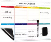 Sefya Magnetische Weekplanner Whiteboard  – Familieplanner - To Do Planner -  Planbord - Whiteboardstift – Wisser – A3 - 42cm * 30cm