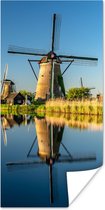 Poster Molen - Water - Reflectie - Nederland - 75x150 cm