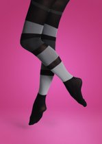Happy Socks - Panty - Maat S - Grijs - Horizontale Vlakken