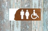 Wit-WC-toilet- dames-heren-invaliden-dames heren invaliden-plexiglas-hout- Deurbordje-deur bordje-wc-wc bordje-bordje-toilet-toiletten-toilettes-toiletbordje-pictogram-iconen--teks