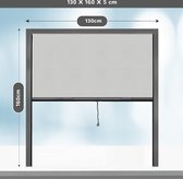 PALMAT Raamhor - Antraciet rolhor voor raam - 130 cm breed - 160 cm lang - 1 x vliegenraam