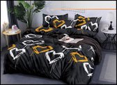 Dekbed overtrek BeoXL Design Dreamz HEART zwart 200x220 cm