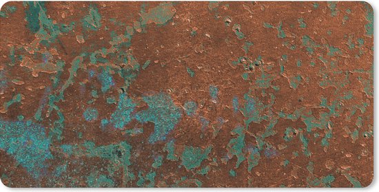 Sous-main - Métal - Turquoise - Rouille - 60x30 - Tapis de souris