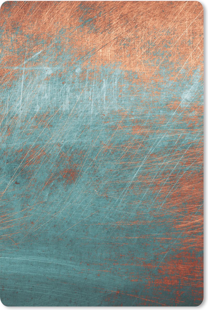Muismat - Mousepad - Metaal - Roest - Brons - Blauw - Abstract - Structuur - 40x60 cm - Muismatten