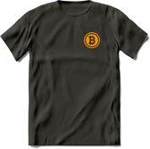 Bit-Coin - Crypto T-Shirt Kleding Cadeau | Dames / Heren / Unisex | Bitcoin / Ethereum shirt | Grappig Beleggen Verjaardag kado | Tshirt Met Print | - Donker Grijs - M