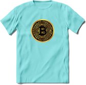 Bit-Coin - Crypto T-Shirt Kleding Cadeau | Dames / Heren / Unisex | Bitcoin / Ethereum shirt | Grappig Verjaardag kado | Tshirt Met Print  Prijs - Licht Blauw - S