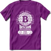 Bitcoin Future - Crypto T-Shirt Kleding Cadeau | Dames / Heren / Unisex | Bitcoin / Ethereum shirt | Grappig Verjaardag kado | Tshirt Met Print | - Paars - M