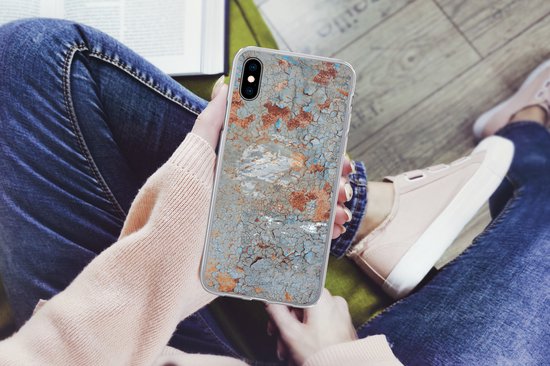 Coque pour iPhone X - Imprimé rouille - Peinture - Métal - Coque en Siliconen téléphone -