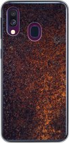 Coque pour Samsung Galaxy A40 - Rouille - Zwart - Plaque d'acier - Coque de téléphone en Siliconen