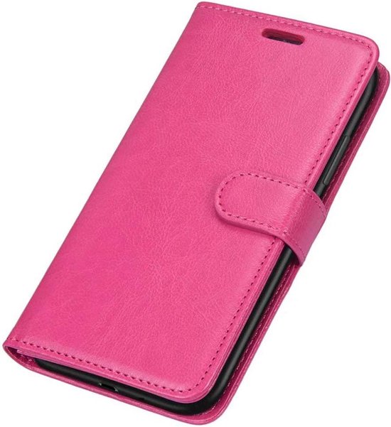 Coque Samsung Galaxy J6 2018 - Bookcase - Espace pour 3 cartes - Simili Cuir - avec 3x Protecteur d'écran Trempé - SAFRANT1 - Rose