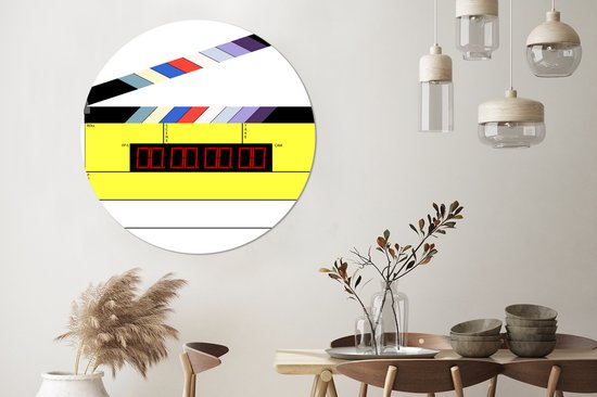 Une illustration d'un clins Hollywood Assiette en plastique Cercle mural ⌀ 120 cm - tirage photo sur cercle mural / cercle vivant (décoration murale) XXL / Groot format!