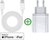 Snellader - Fast Dual Charger 20w + USB-C naar Lightning Kabel 2m - MFi Gecertificeerd - Geschikt voor Apple iPhone - iPad