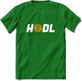 HODL - Crypto T-Shirt Kleding Cadeau | Dames / Heren / Unisex | Bitcoin / Ethereum shirt | Grappig Verjaardag kado | BTC Tshirt Met Print | - Donker Groen - L