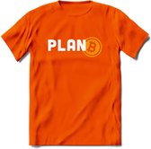 Plan B - Crypto T-Shirt Kleding Cadeau | Dames / Heren / Unisex | Bitcoin / Ethereum shirt | Grappig Verjaardag kado | BTC Tshirt Met Print | - Oranje - 3XL