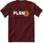 Plan B - Crypto T-Shirt Kleding Cadeau | Dames / Heren / Unisex | Bitcoin / Ethereum shirt | Grappig Verjaardag kado | BTC Tshirt Met Print | - Burgundy - S