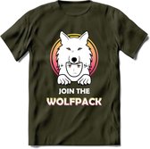 Saitama T-Shirt | Wolfpack Crypto ethereum Heren / Dames | bitcoin munt cadeau - Leger Groen - L