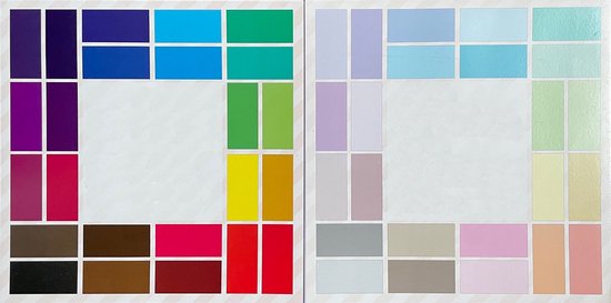 48 vel Basis Scrapbook Papier / 2 Papierblokken x 24 vellen / Intensieve en Pastel hobbykarton 48 kleuren / 30.5x30.5cm - 250gsm