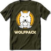 Saitama T-Shirt | Wolfpack Crypto ethereum Heren / Dames | bitcoin munt cadeau - Leger Groen - S