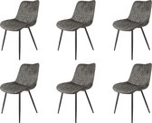 Eetkamerstoelen set van 6 Groen "New York" - velvet eetkamerstoel - velvet stoel - eetkamerstoel