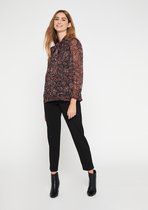 LOLALIZA Blouse met print en hals met strik - Zwart - Maat 38