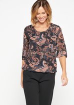 LOLALIZA Blouse met print - Zwart - Maat 40