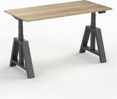 Worktrainer - OakDesk - Zit sta bureau - Elektrisch - Memory display - 160x80 cm - Zwart/Natuur eiken