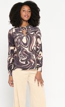 LOLALIZA T-shirt met psychedelische print - Camel - Maat S