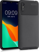 kwmobile telefoonhoesje compatibel met Xiaomi Redmi 9A - Hoesje voor smartphone in zwart - Carbon design