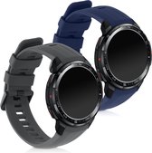 kwmobile 2x armband voor Honor Watch GS Pro - Bandjes voor fitnesstracker in donkerblauw / grijs